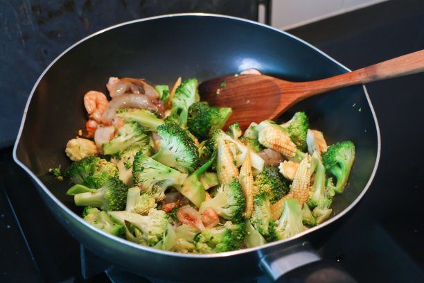 虾炒花椰菜图片下载