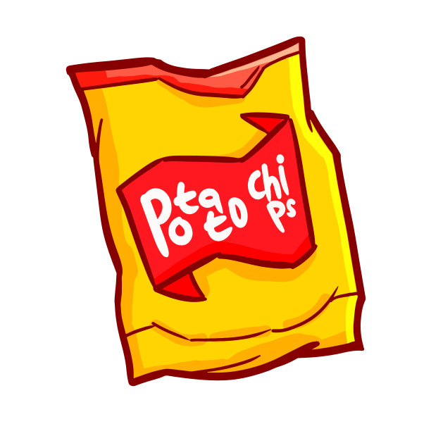 橙红色的薯片包装图片下载