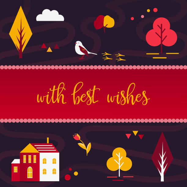 斯堪的纳维亚风格的问候明信片图片下载