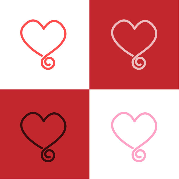 心标志图标背景矢量图片下载