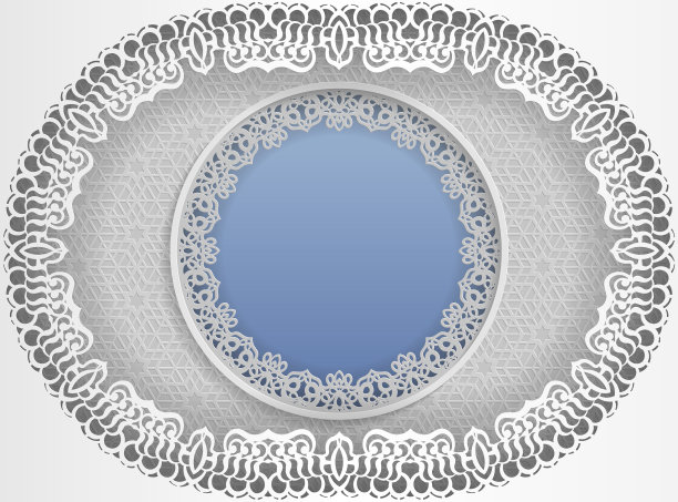 圆形的白色框架在椭圆形框架与花边边缘和花卉背景内。婚礼和其他祝贺的模板。中间有文字、图片和照片的空间。矢量插图。图片下载