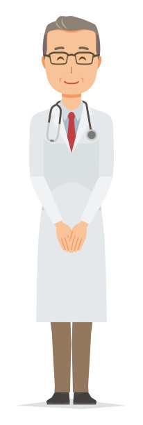 一位穿着白色西装的中年男医生面带微笑图片下载