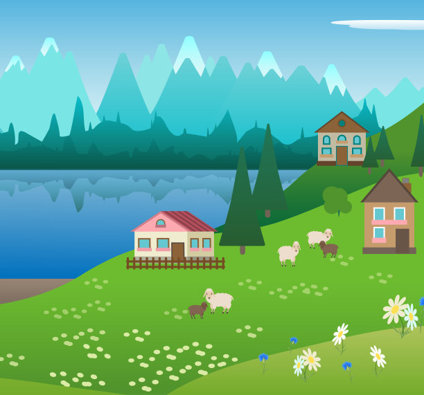 位于阿尔卑斯山脉中的一个小村庄图片下载