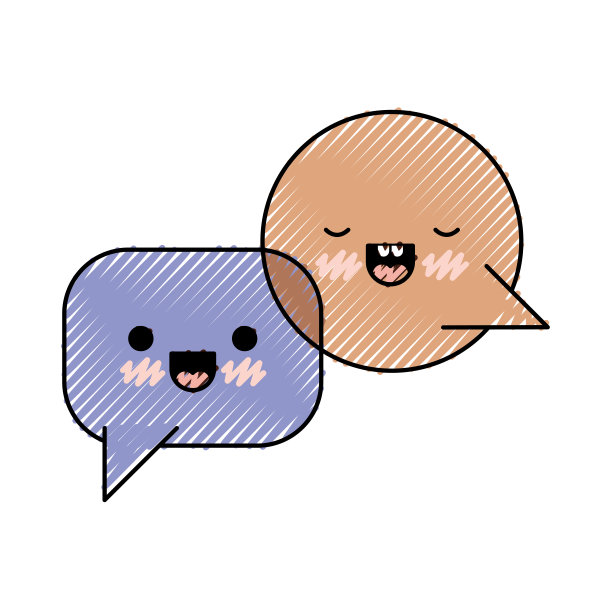 卡哇伊对白对白配上彩色蜡笔剪影的尾巴图片下载