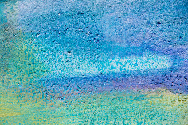 混凝土块背景抽象彩画(蓝、黄、紫)图片下载