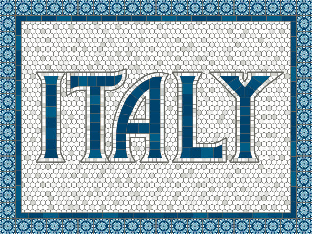 意大利老式马赛克瓷砖印刷图片下载