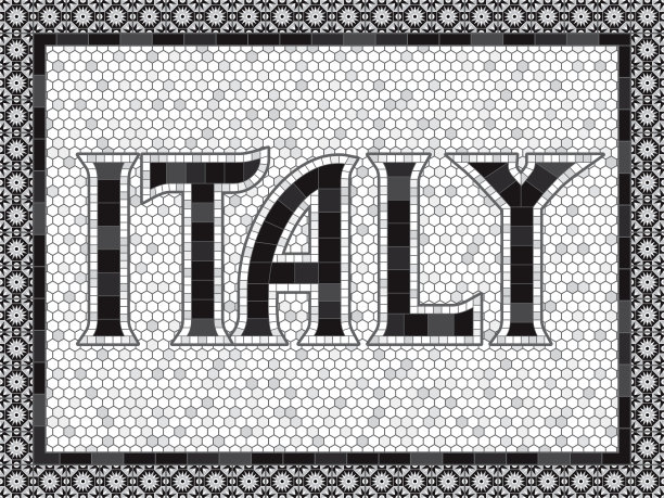 意大利老式马赛克瓷砖印刷图片下载