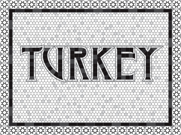 土耳其老式马赛克瓷砖印刷图片下载