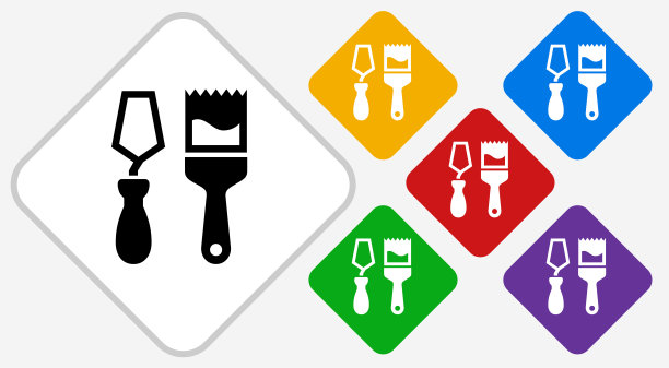 画笔颜色钻石矢量图标图片下载