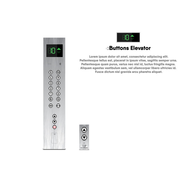 按钮和显示现代设计的电梯，电梯，矢量，插图图片下载