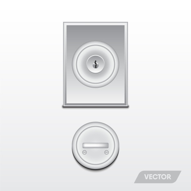 防盗门把手，现代设计，矢量，插图图片下载