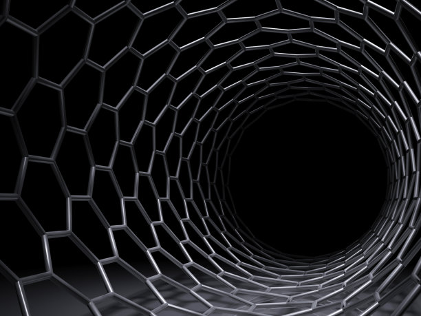 隧道六角形网格上方黑色。3 d图片下载