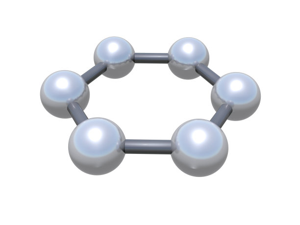 石墨烯分子集群。三维模型图片下载
