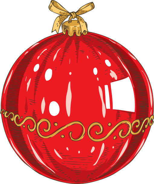 红色圣诞玻璃小玩意素材图片