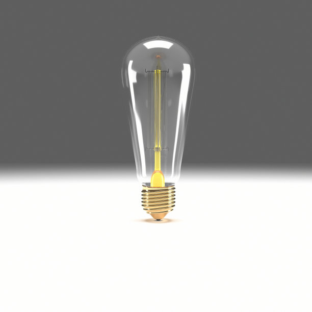 灰色墙壁上的爱迪生灯泡图片下载