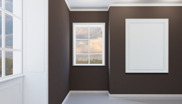 干净清新的浴室，自然光。3 d渲染。空白的内部。空的图片。图片下载