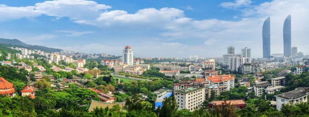 厦门城市建筑景观与天际线图片下载