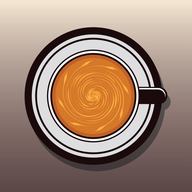 巧克力拿铁艺术俯视图。矢量图图片下载