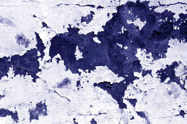 蓝色调的水泥墙面纹理粗糙。图片下载