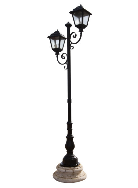 街灯杆孤立在白色背景上。户外灯图片下载