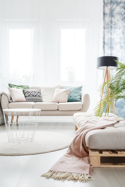 沙发在明亮的客厅图片下载