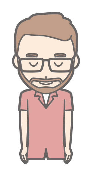 一个带着一副眼镜和胡子的男人正在鞠躬图片下载