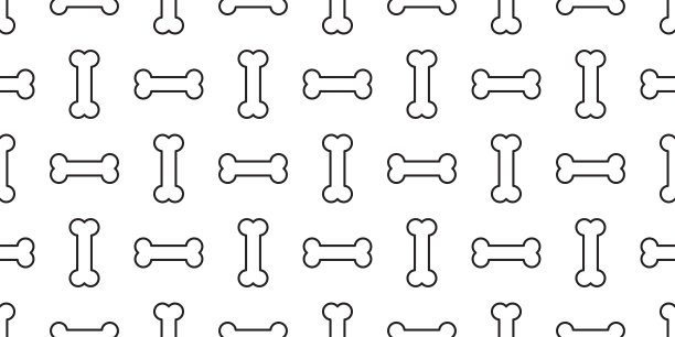 狗骨牛头犬无缝图案小狗矢量壁纸背景白色图片下载