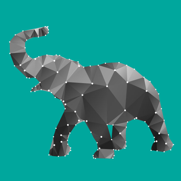 几何动物大象轮廓图片下载