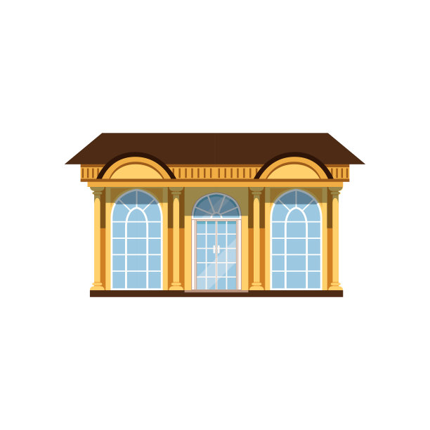 精品店与展示，商店立面矢量插图图片下载