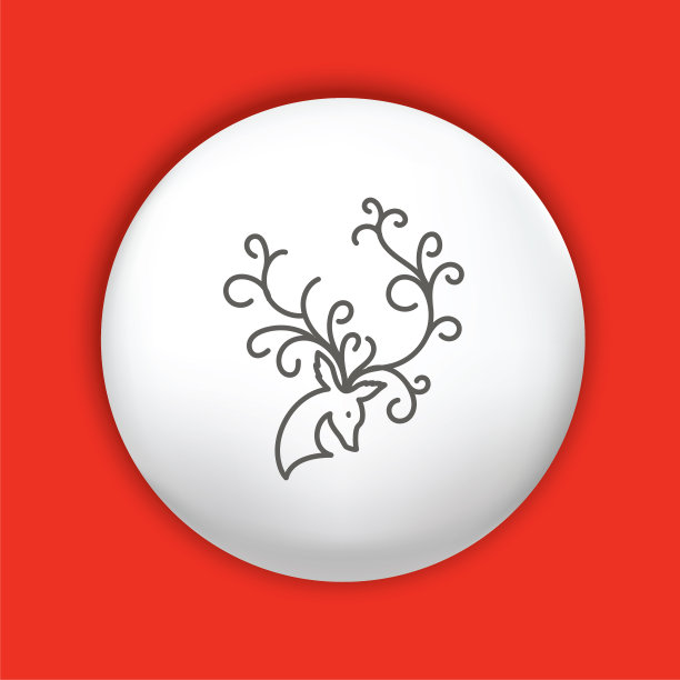 细线圣诞图标在闪亮的按钮图片下载