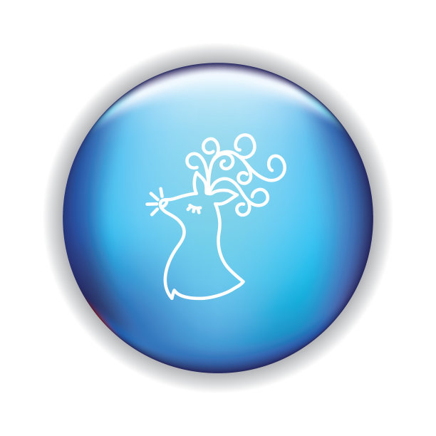 细线圣诞图标在闪亮的按钮图片下载