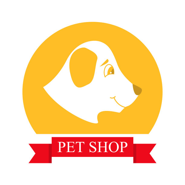 宠物店的标志。矢量插图与一只狗的嘴和文字。兽医诊所和流浪动物收容所。图片下载