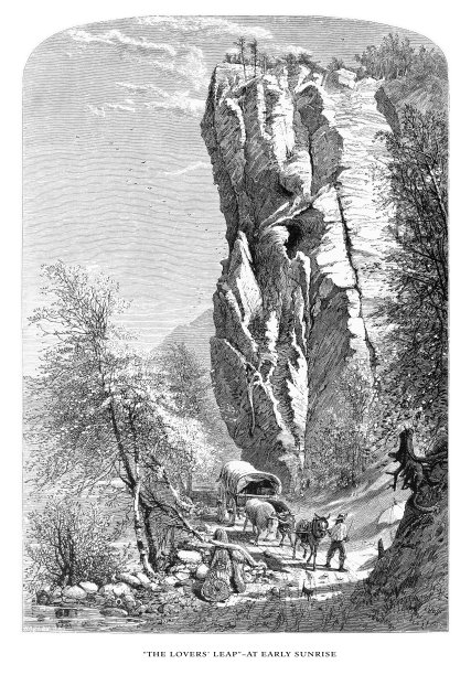 美国北卡罗莱纳法国大河恋者跳跃，美国维多利亚版画，1872年图片下载