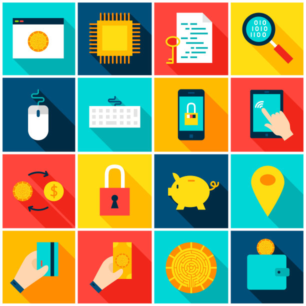 彩色图标加密货币图片下载