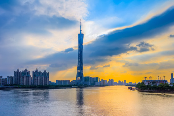 广州城市建筑景观的天际线图片下载
