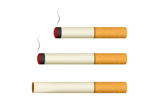 孤立的香烟在白色的3D风格，向量图片下载