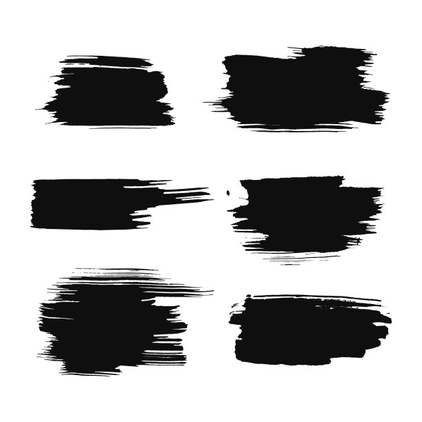 黑色墨水笔触设计元素矢量素材图片下载