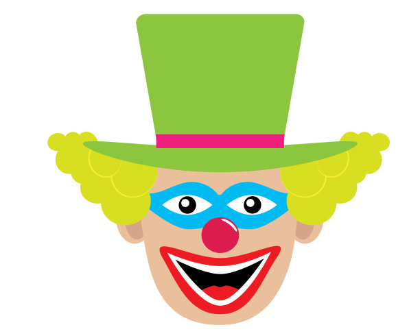 小丑,图标。矢量插图。图片下载