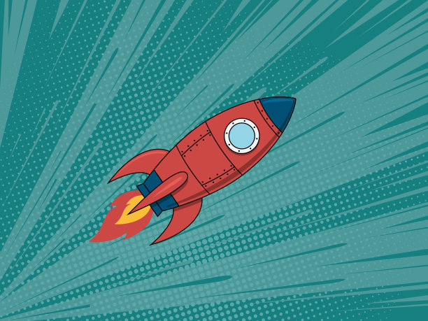 火箭在太空中。素材图片