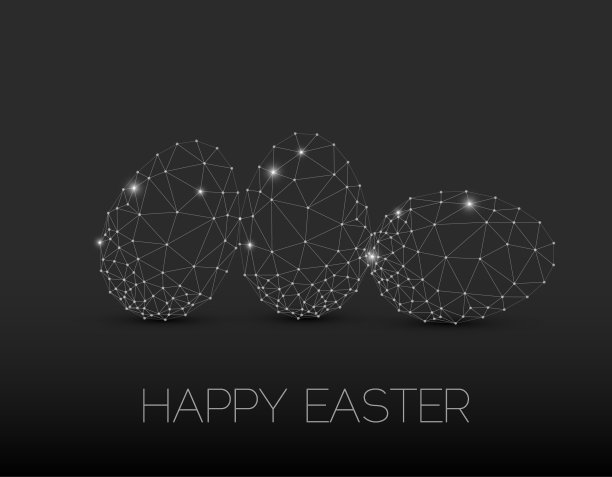极简几何矢量复活节快乐卡图片下载