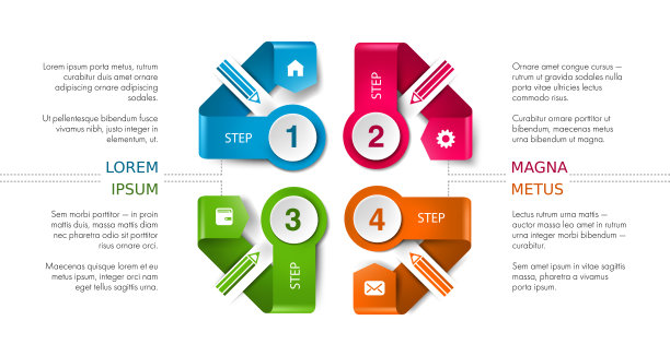 矢量信息图时间轴模板与图标图片下载