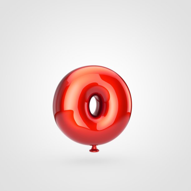 光滑的红色气球字母O小写孤立在白色背景上。图片下载