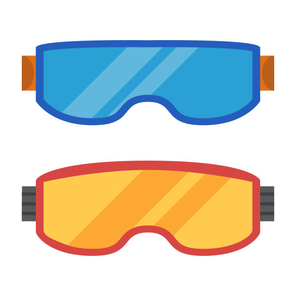 运动器材。滑雪板上的滑雪镜。冬季运动的衣服。滑雪用的太阳镜和滑雪板。图片下载