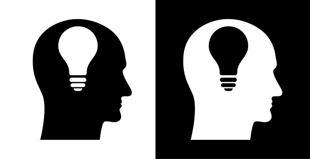 灯泡想法人脸轮廓图片下载