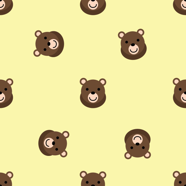 小熊可爱的无缝图案背景图片下载