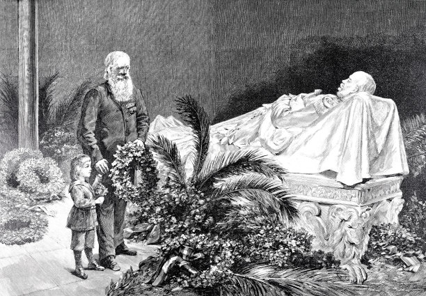 人们在威廉一世纪念碑前哀悼图片下载