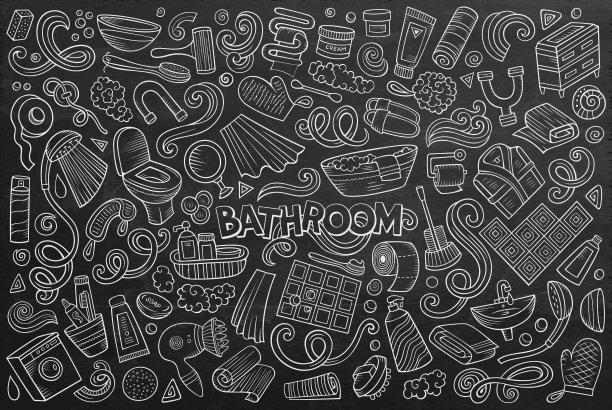 浴室对象的向量集图片下载