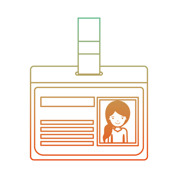 身份证与半身体妇女图片与辫子发型在退化绿色到红色的颜色轮廓图片下载