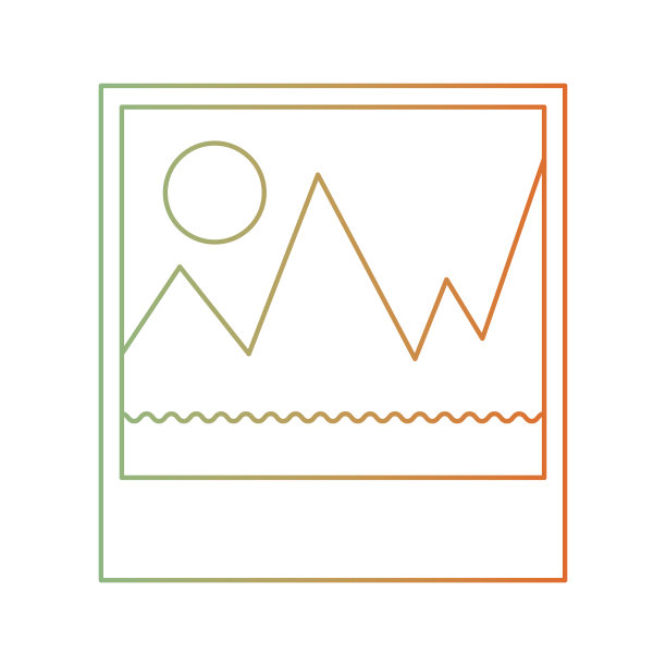 图片图标在退化的绿色到红色剪影颜色图片下载