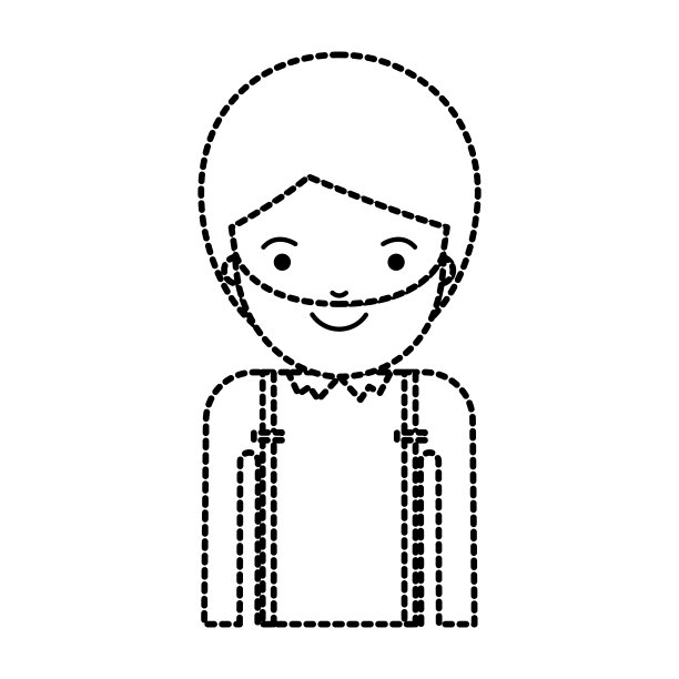 半裸男人，带背带，留着黑色圆点的胡须图片下载